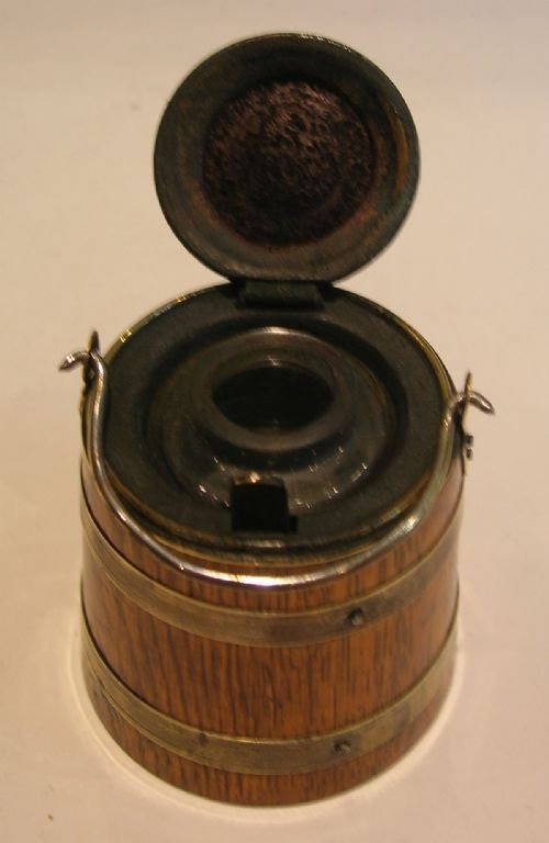 fig 1. Rare Oak and Brass Coopered 