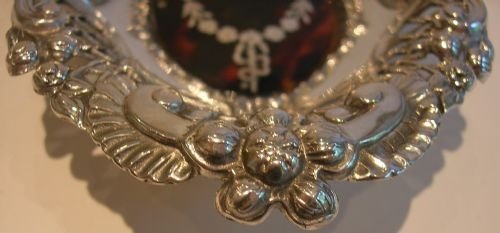 fig 1. Antique English Sterling Silver and Tortoiseshell Dish / Basket