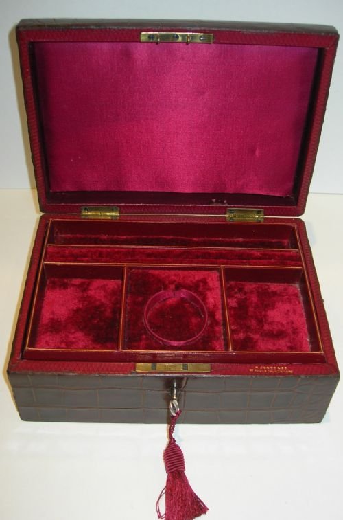 fig 1. Handsome Victorian Crocodile Skin Clad Jewelry Box