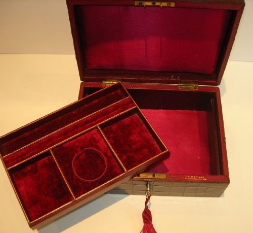 fig 2. Handsome Victorian Crocodile Skin Clad Jewelry Box