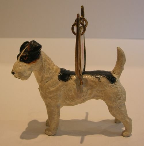 fig 1. Antique English Figural Trumps Marker - Dog - Wire Fox Terrier