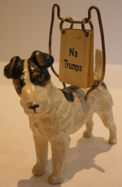 Antique English Figural Trumps Marker - Dog - Wire Fox Terrier