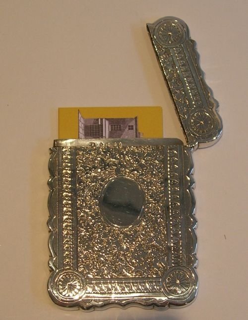 Antique English Sterling Silver Visiting Card Case - 1882