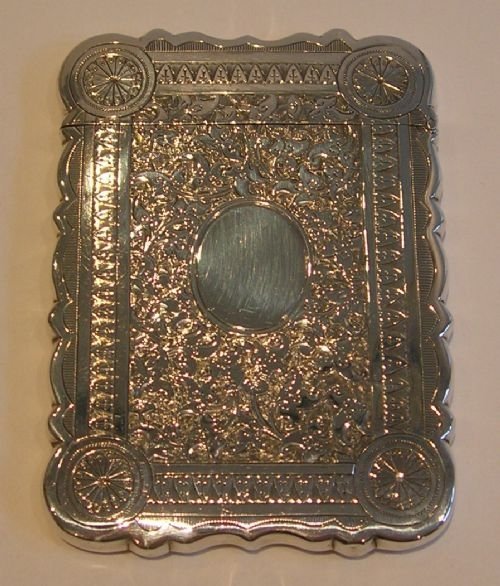 fig 1. Antique English Sterling Silver Visiting Card Case - 1882