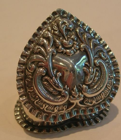 Antique English Sterling Silver Heart Shaped Pill Box