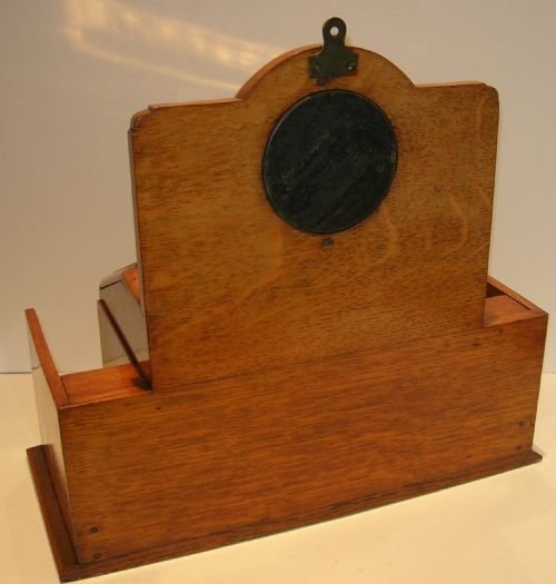 fig 3. Rare Grand Oak and Brass Letters / Telegrams Box With Barometer