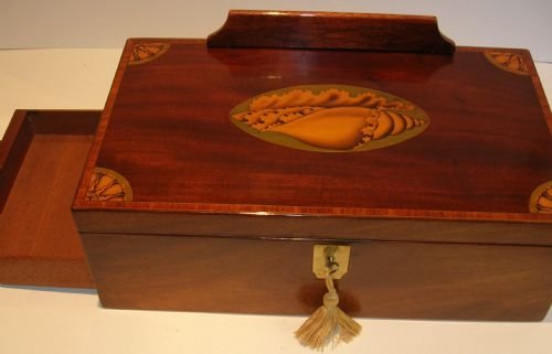 fig 2. Late 18th Century Shell Inlaid Mahogany Writing Slope / Box c.1790