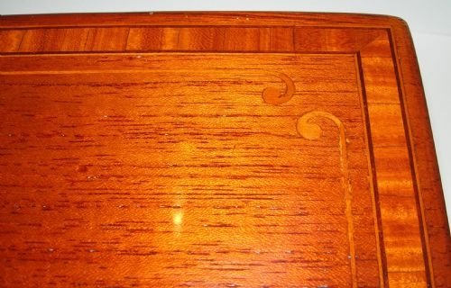fig 1. Oversized Antique Inlaid Mahogany Double Compartment Tea Caddy c.1840