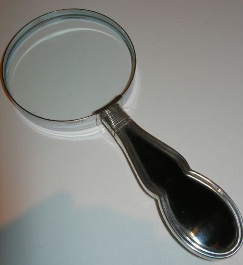 English Tortoiseshell and Sterling Silver Magnifying Glass