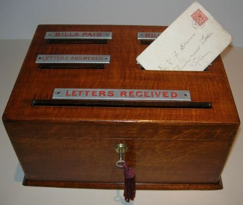 Rare English Antique Letter and Bill Orgnanising Box C.1890 - Victorian