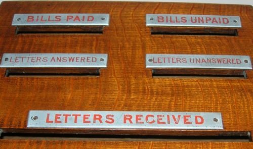 fig 1. Rare English Antique Letter and Bill Orgnanising Box c.1890 - Victorian