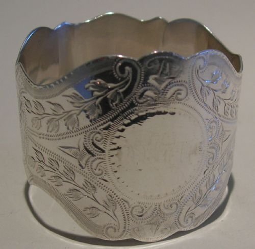 Stunning Antique English Sterling Silver Napkin Ring - 1905