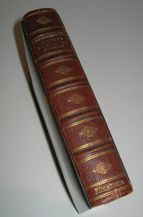 fig 1. Fabulous Antique Mauchline Fernware Book - Milton's Poetical Works