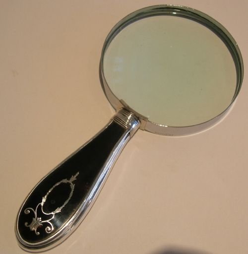 Antique Silver and Tortoise Shell Handled Magnifying Glass