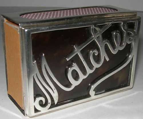 Rare Antique Large Silver and Tortoise Shell "Matches" Box