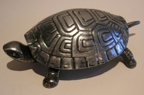 Handsome German Figural Mechanical Desk / Counter Bell - Tortoise