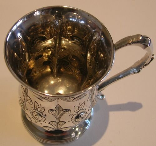 fig 1. Decorative Antique Sterling Silver Tankard or Mug - 1863