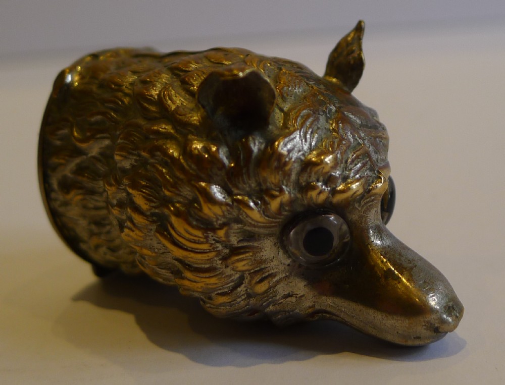 Antique English Figural Vesta - Fox Head - Victorian, c.1890