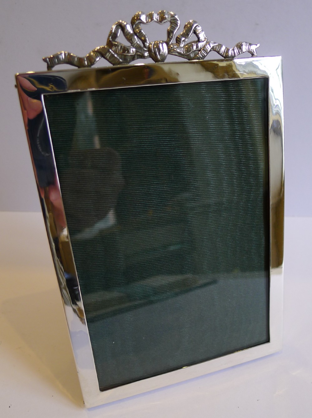 English Sterling Silver Photograph Frame With Bow Mount - 1918