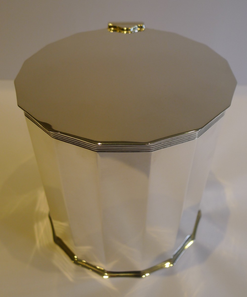 Stylish English Silver Plate Biscuit Box by William Hutton c.1920