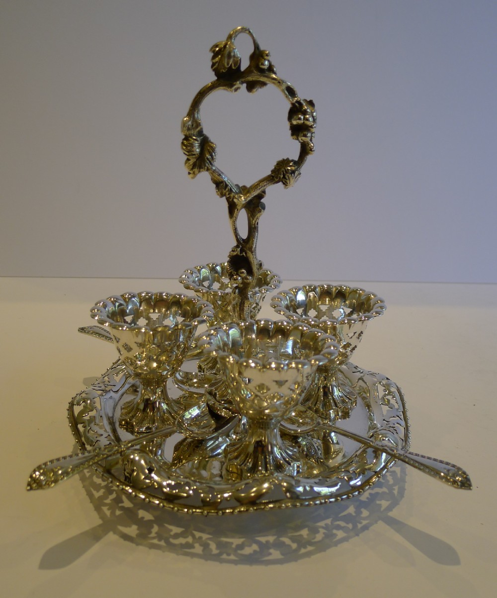 Antique English Egg Cruet in Silver Plate c.1900