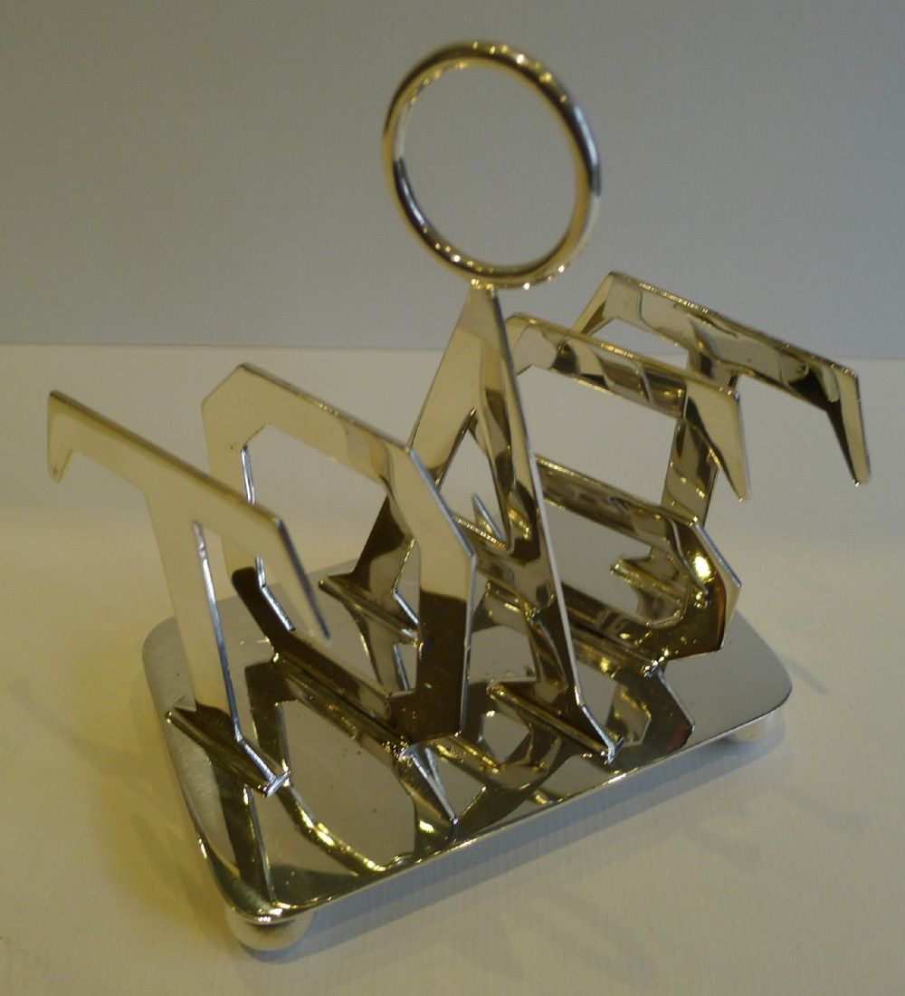 Genuine Antique English TOAST Rack - Reg. For 1887 - Silver Plate