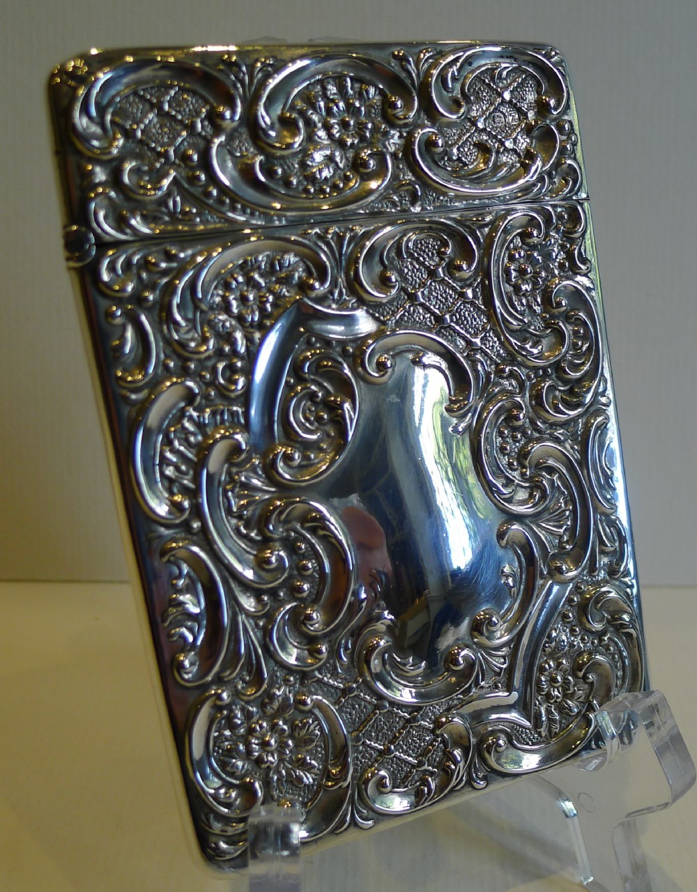 Antique English Sterling Silver Card Case - Victorian - 1899