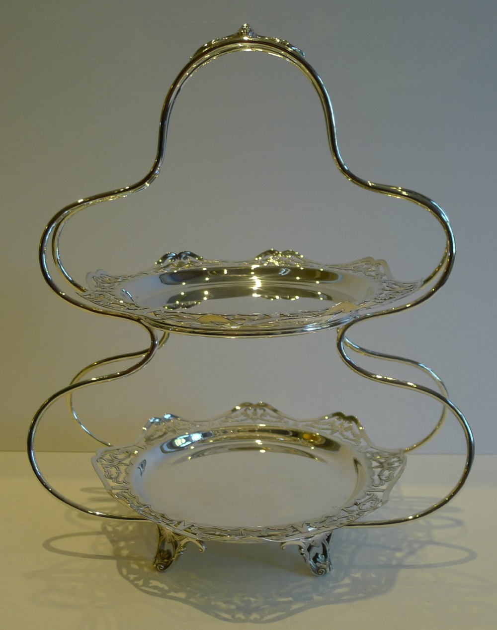 Stylish Antique English Silver Plated Cake Stand c.1900