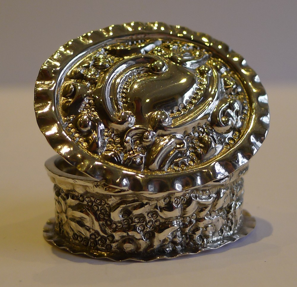 Antique English Sterling Silver Pill Box - 1899