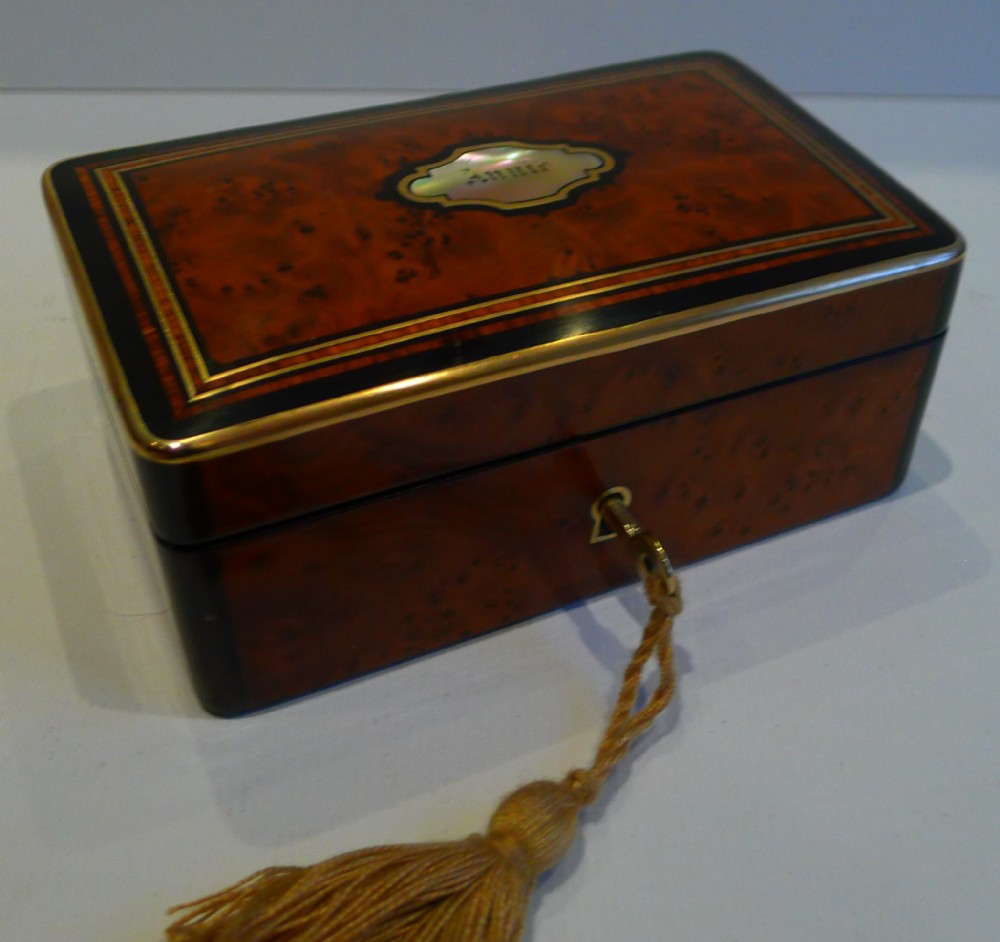 Delightful Small Antique French Jewellery Box - Annie - c.1860