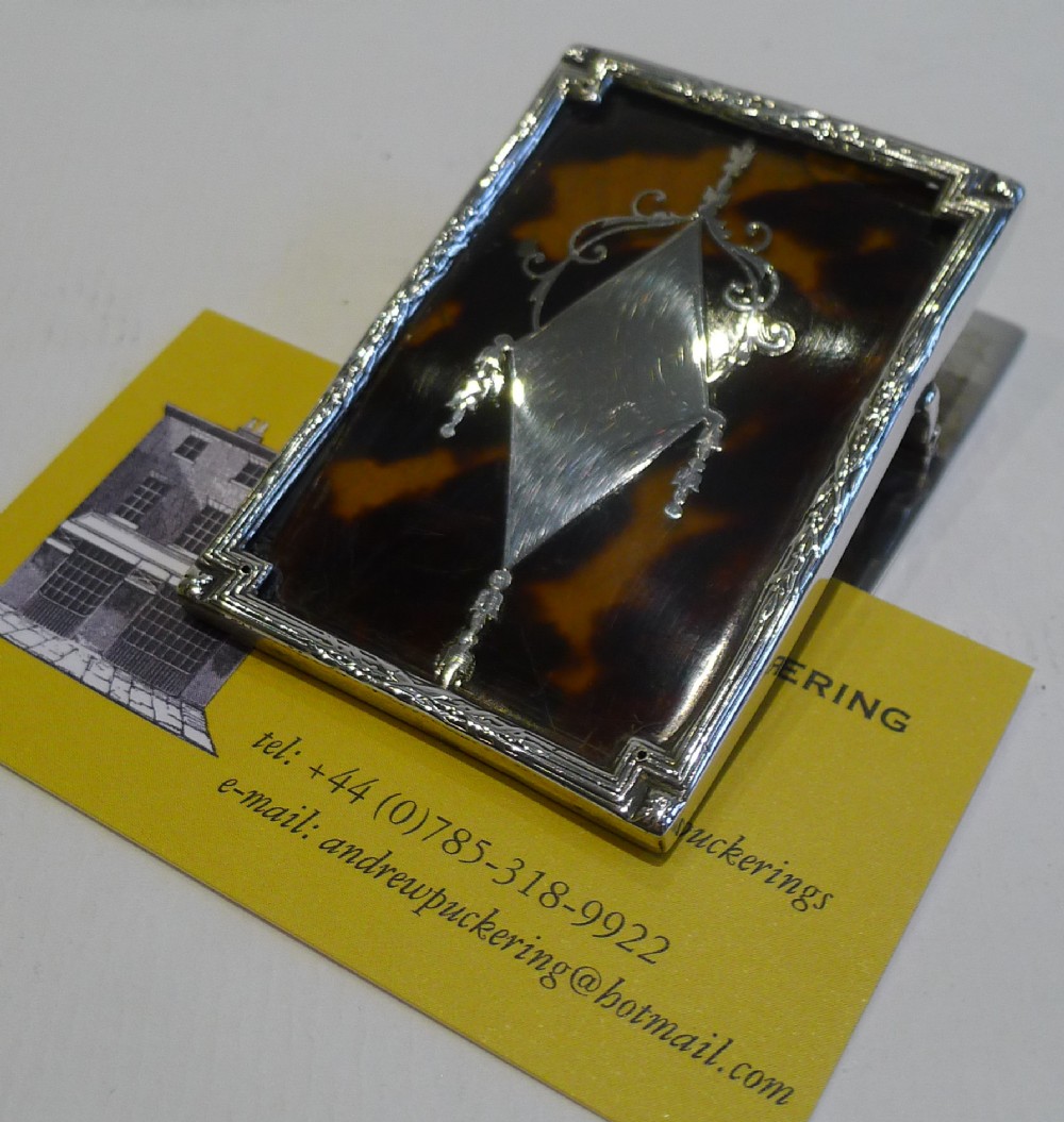 Antique English Sterling Silver & Tortoiseshell Letter Clip by Asprey, London
