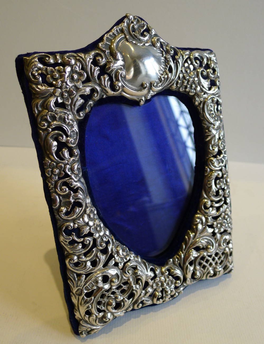 Stunning Antique English Sterling Silver Heart Photograph Frame
