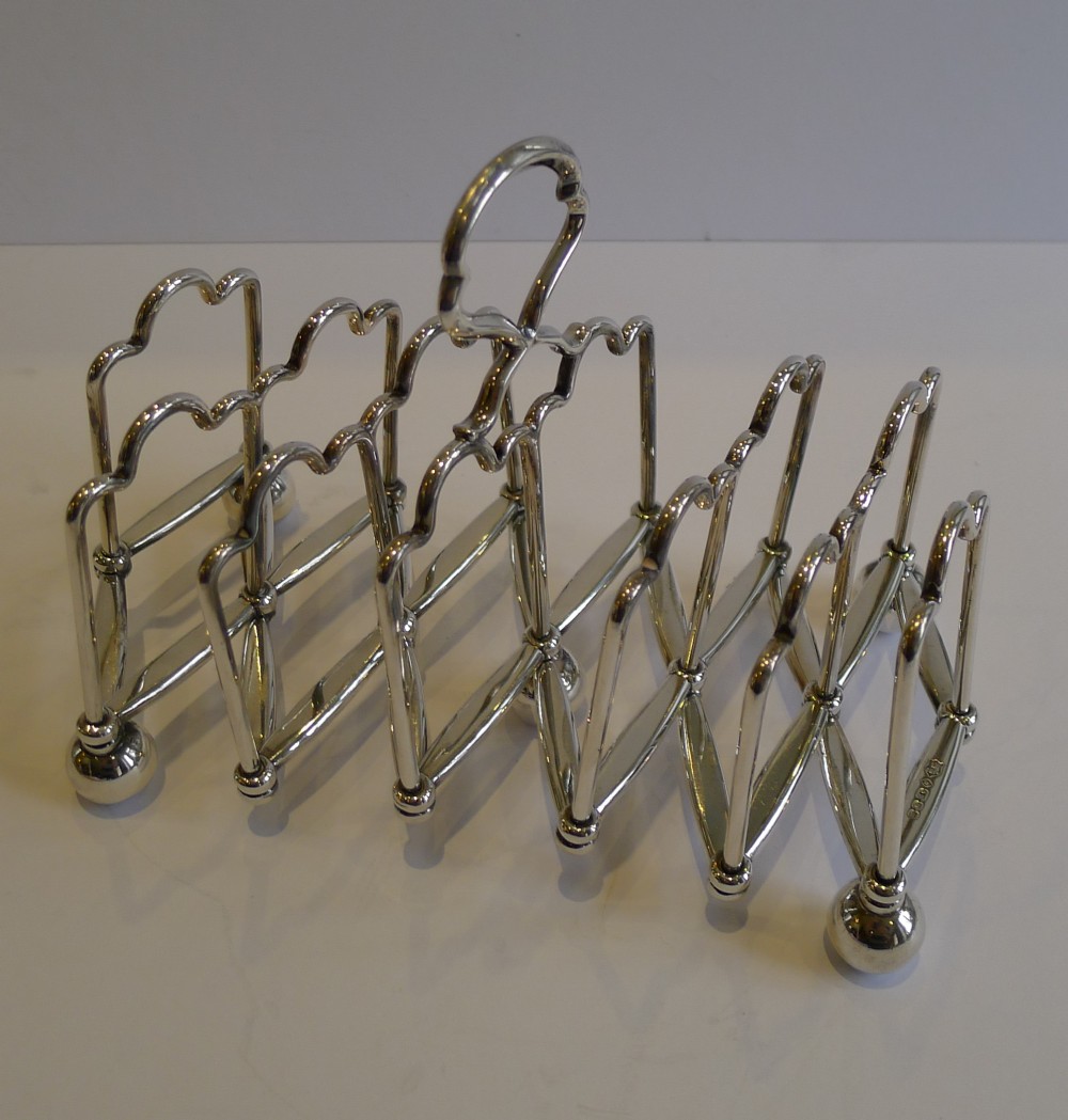Toast Rack Expandable Antique English Expanding Toast Rack / Letter Holder By Elkington & Co ...