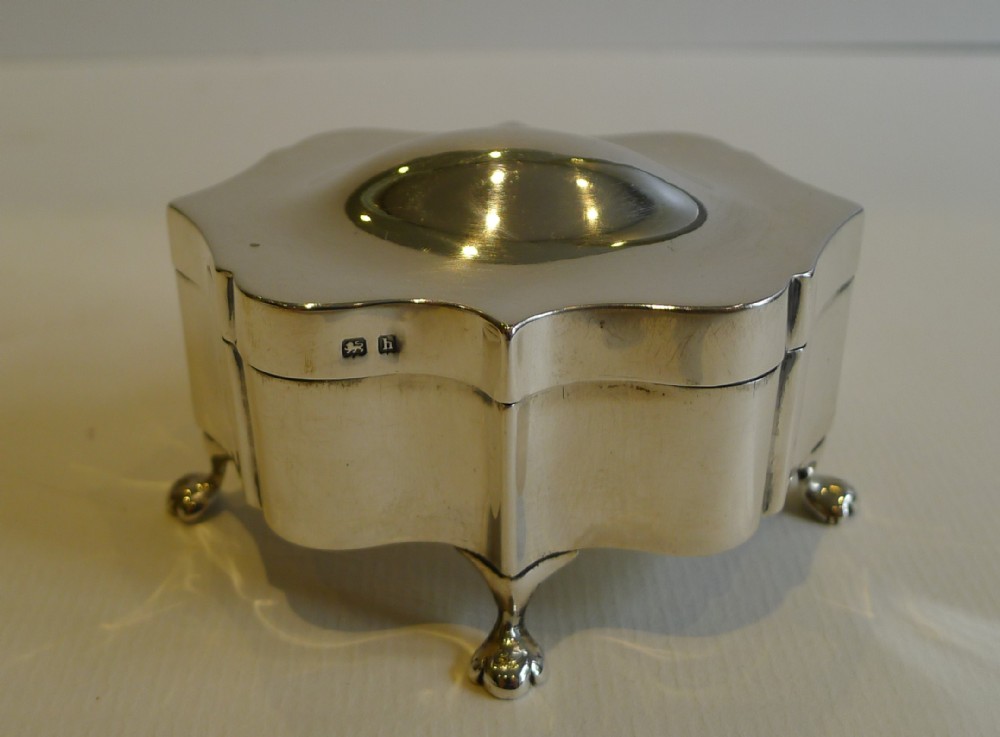 Charming Antique English Sterling Silver Jewelry or Trinket Box - 1907