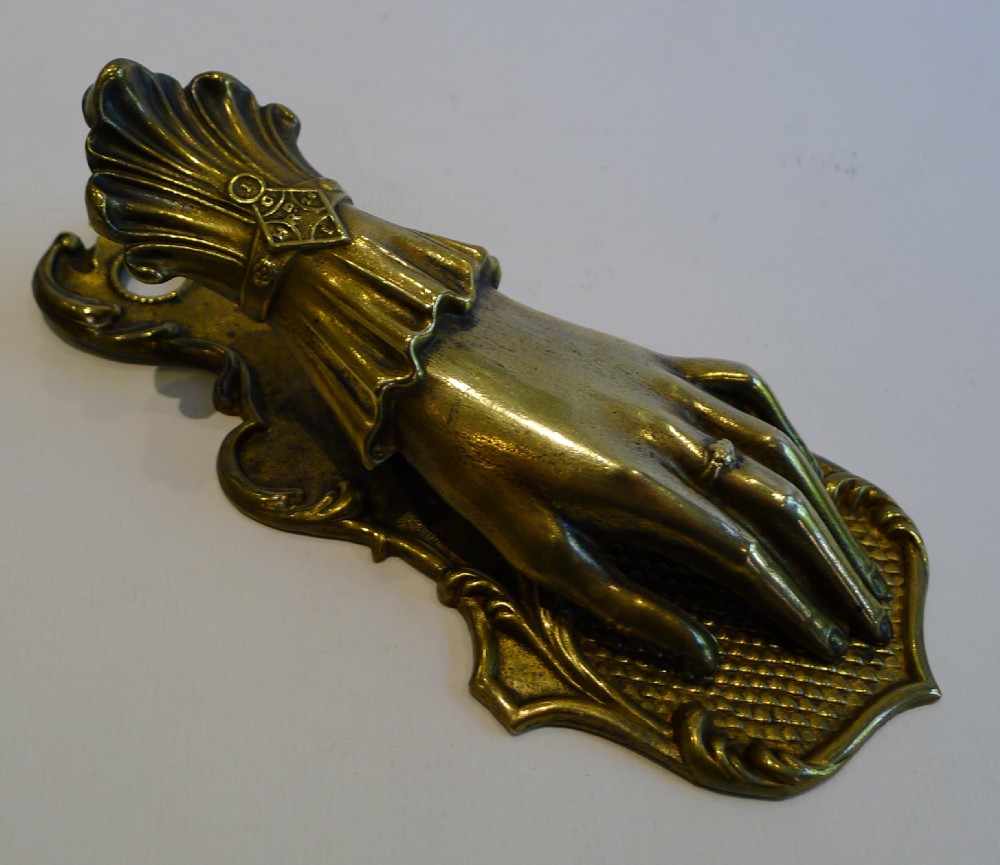 Large Antique English Figural Brass Letter Clip by J & E Ratcliffe c.1860