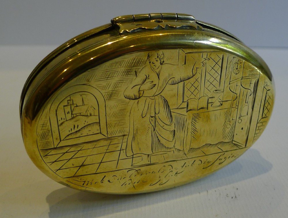 Antique Brass Dutch Tobacco Box c.1770