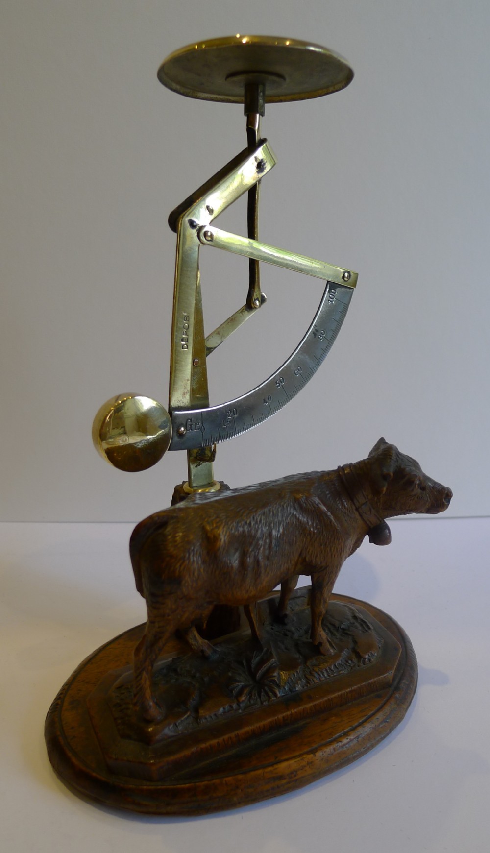 Rare Figural Black Forest Letter Scale c.1890 - Cow