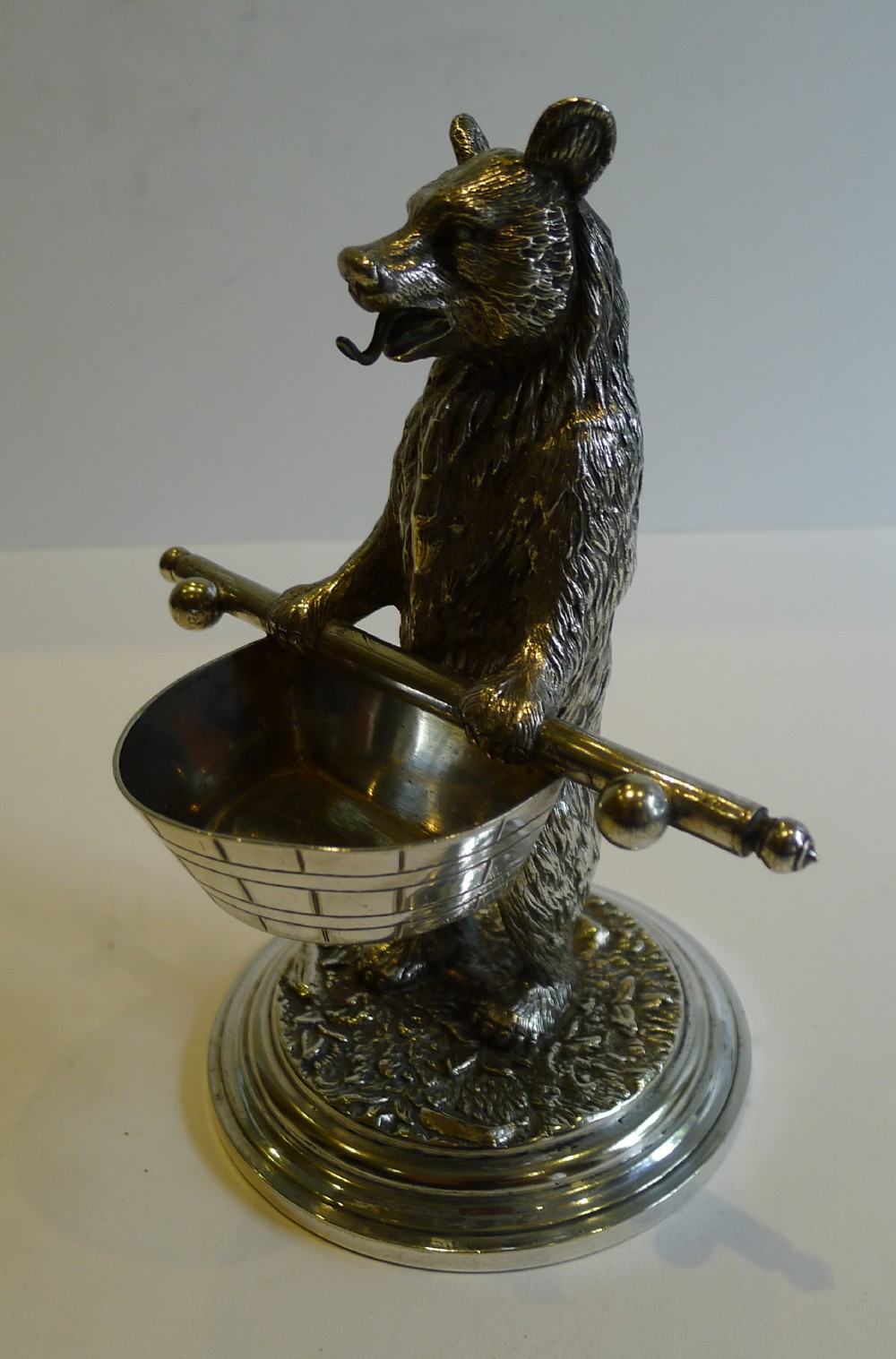 Fabulous Antique English Figural Pocket Watch Holder - Bear c.1874