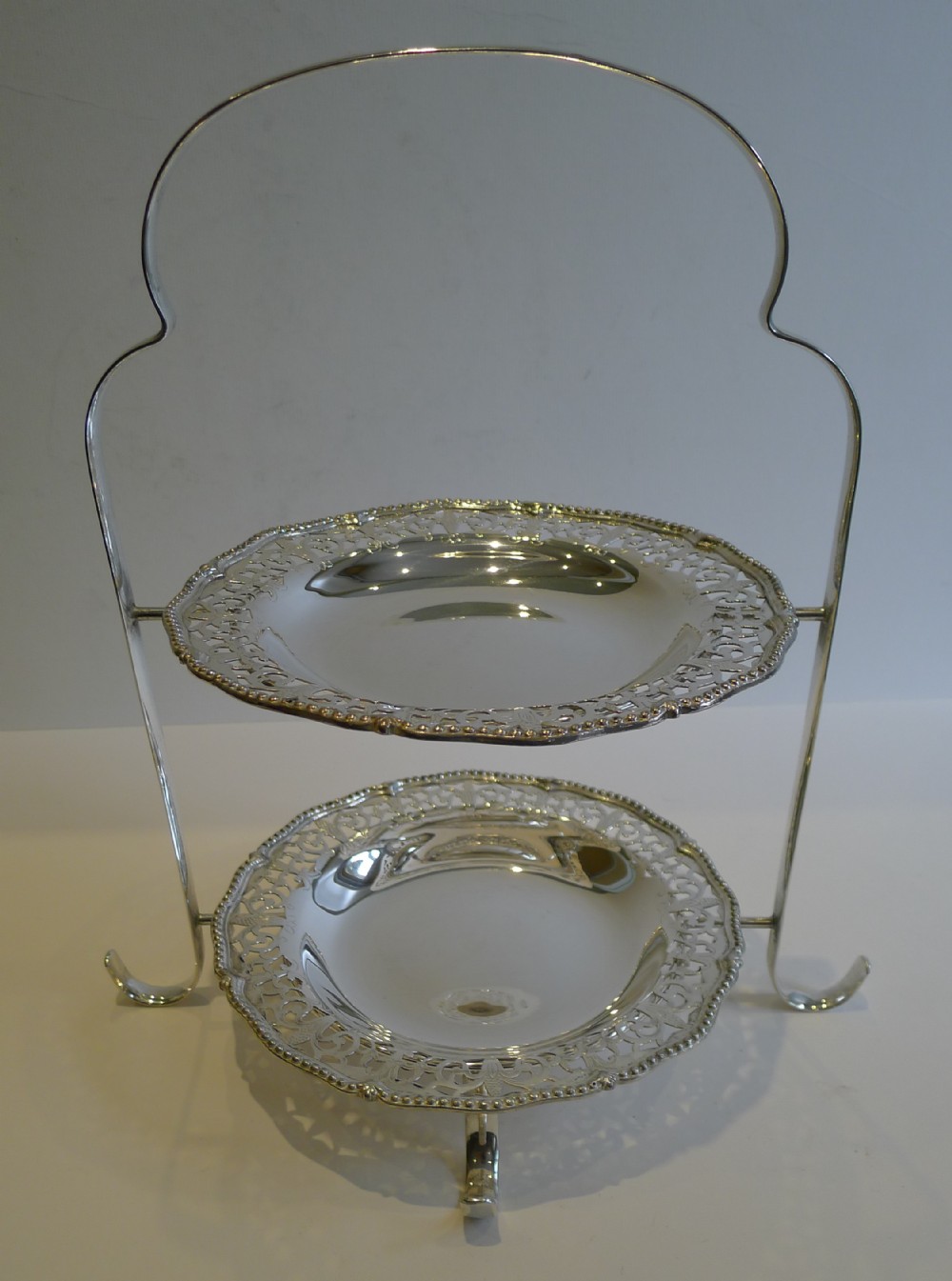 Antique English Cake Stand In Silver Plate c.1880 by Henry Wilkinson