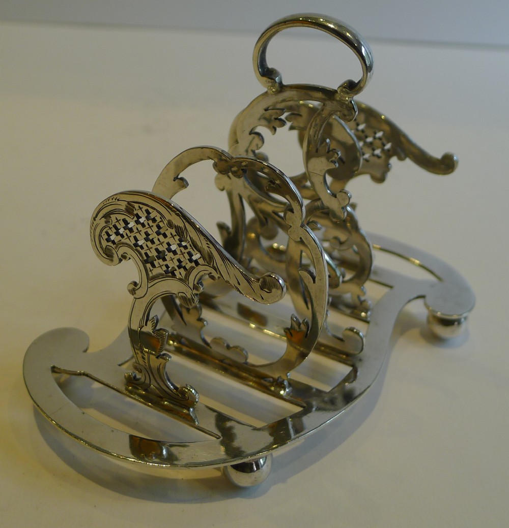 Genuine Antique English TOAST Rack - Reg. For 1896 - Silver Plate