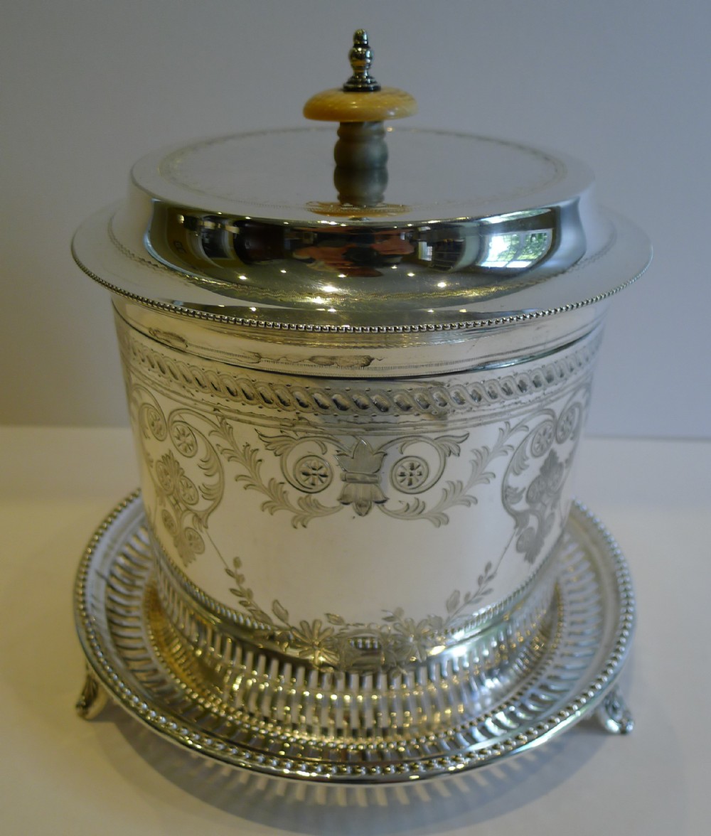 Fabulous Antique English Biscuit Box by Walker & Hall - 1902