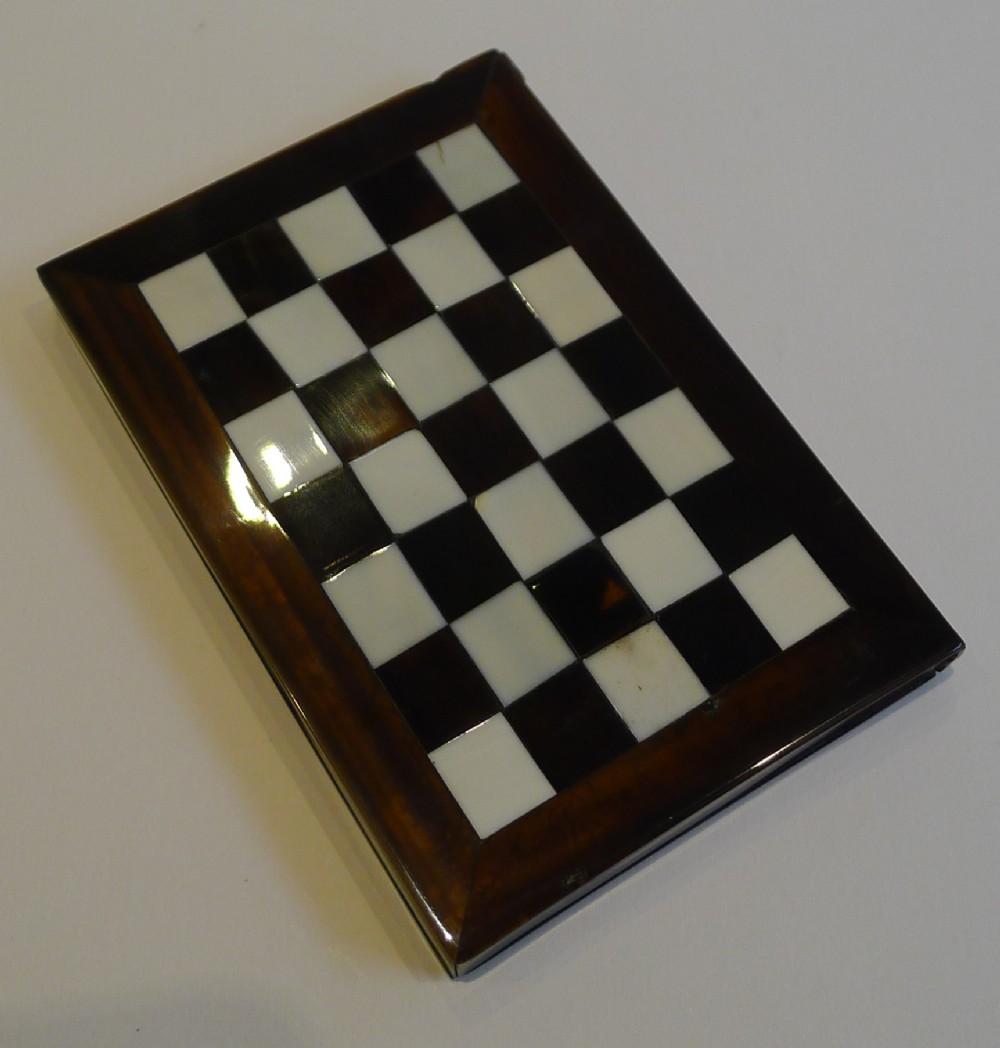 Unusual Antique Anglo-Indian Horn & Ivory Visiting Card Case c.1880 - Book Form