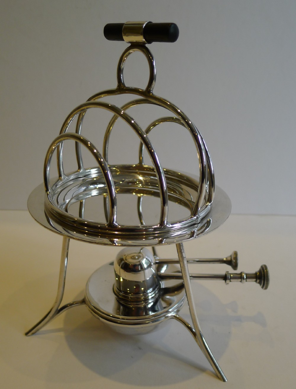 Rare Antique Asprey & Co. English Toast Rack With Burner and Hotplate - Reg. For 1911