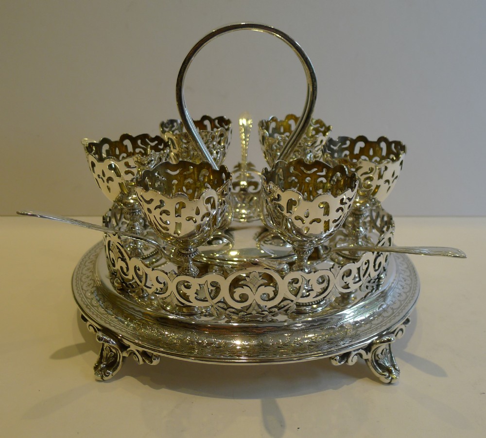 Top Quality Silver Plated Egg Cruet For Six by PADLEY, PARKIN & STANIFORTH Sheffield c.1850