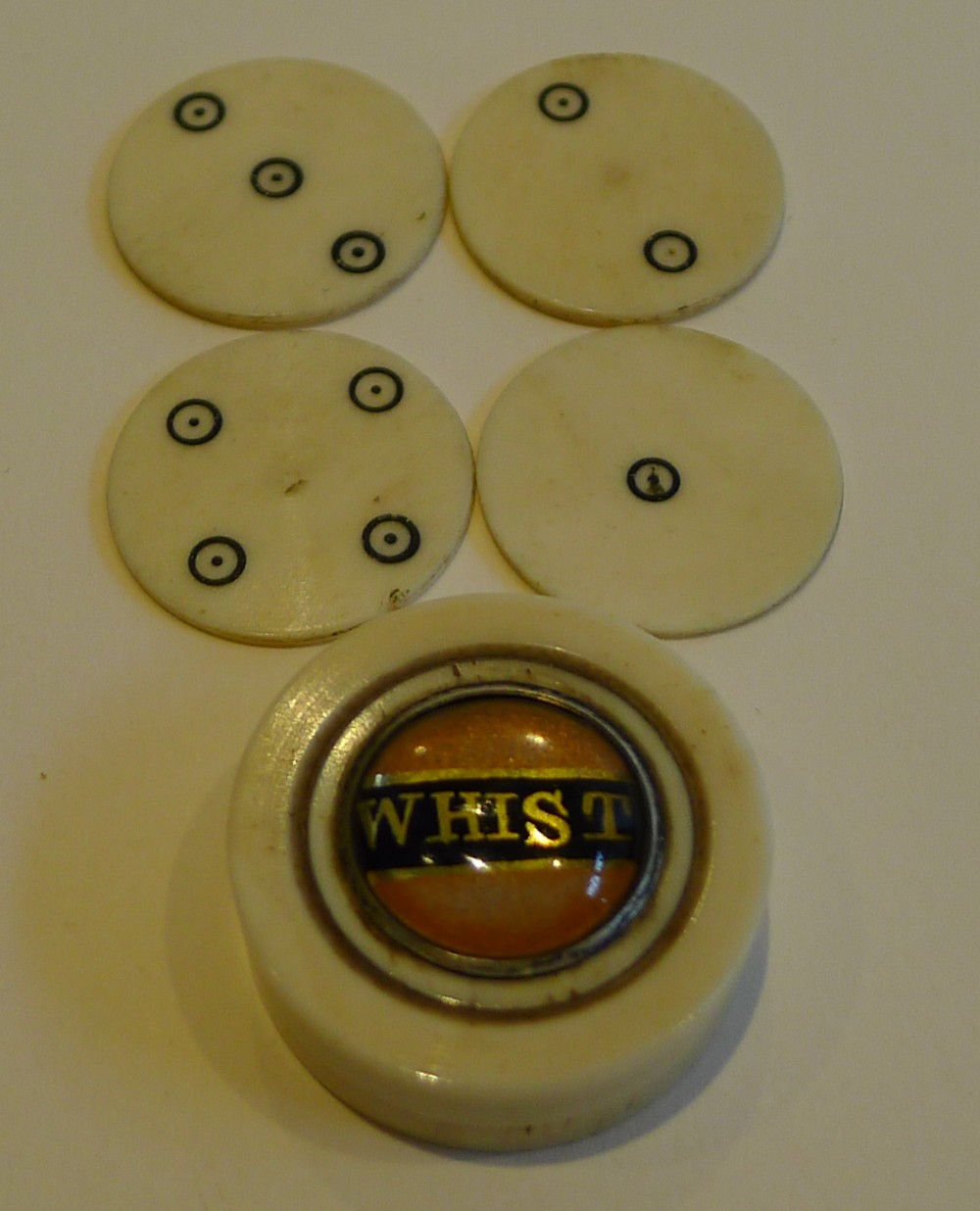 Antique English Whist Counters & Box c.1790