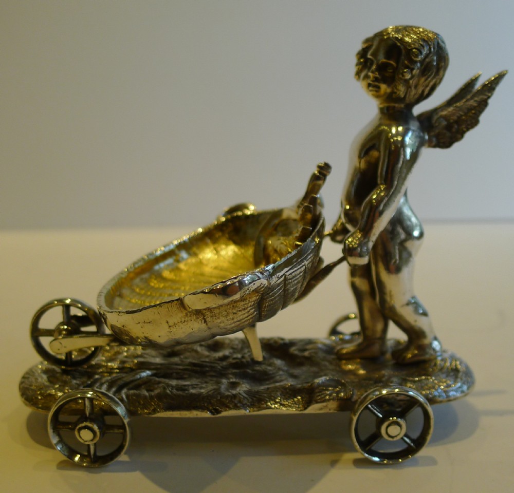 Charming Antique English Novelty Table Salt - Figural, Cherub