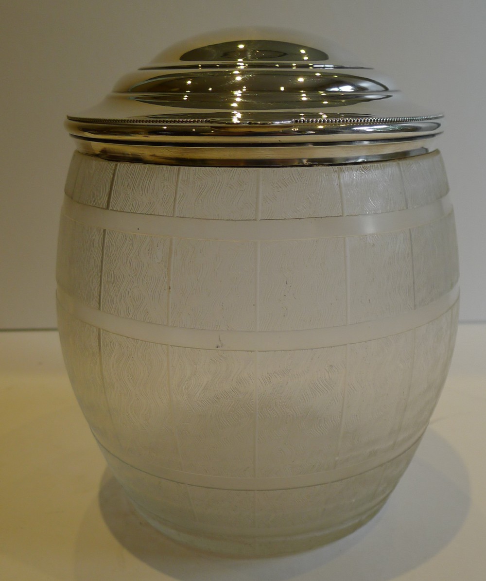 Unusual English Victorian Biscuit Barrel or Box c.1890