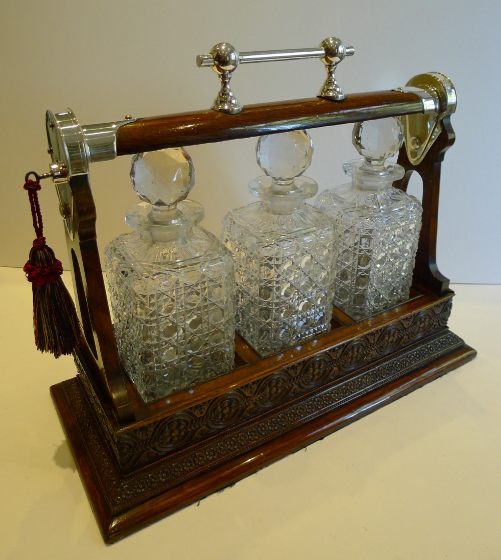 Large Grand Top Quality Antique English Tantalus c.1880