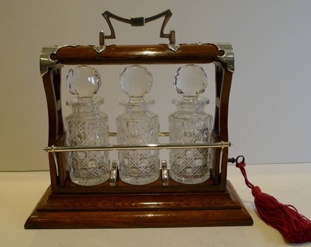 Handsome Antique English Miniature Perfume Tantalus c.1890