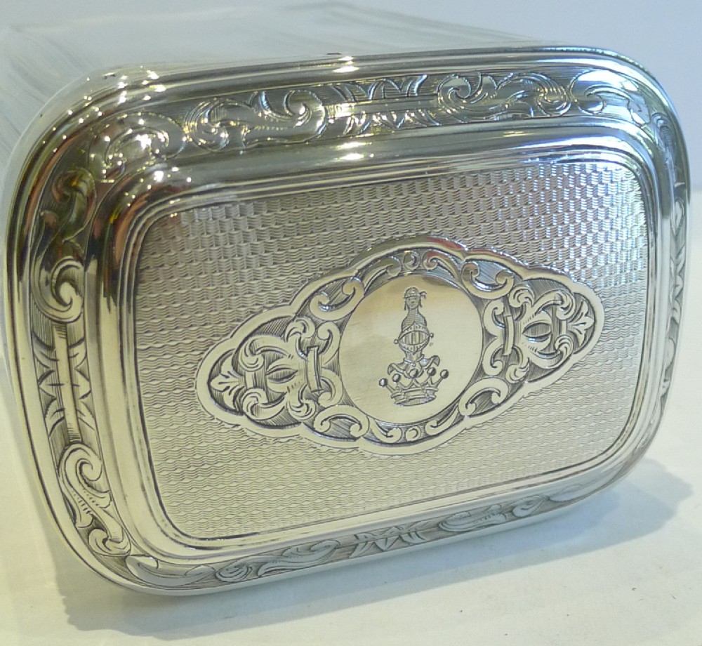 Grand Large Antique Cut Crystal & Sterling Silver Tea Caddy c.1880